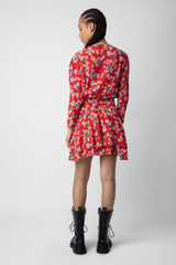 Zadig & Voltaire Womens Designer Red Floral Mini Dress