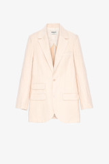 Zadig & Voltaire Womens Designer Taillored Linen Vanilla Blazer