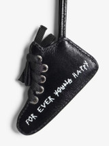 Womens Designer Sneaker Bag Accessory in White and Black Leather