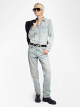 SABY DENIM STUDS SHIRT