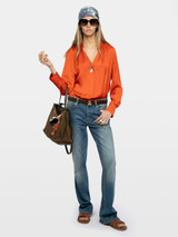 TINK SATIN TANGERINE SHIRT
