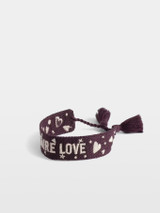 Womens Designer Burgundy Woven Bracelet with Voltaire Stitching