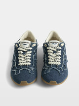 Womens Designer Blue Denim Trainer  with Western Detailing and ZV Stitching