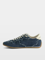 Womens Designer Blue Denim Trainer  with Western Detailing and ZV Stitching