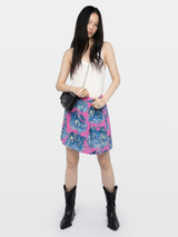 Womens Designer Short Skirt in Viscose with Jungle Print