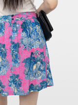 Womens Designer Short Skirt in Viscose with Jungle Print