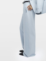 Womens Designer High Waisted Tailored Suit Pants in Blue