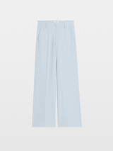 Womens Designer High Waisted Tailored Suit Pants in Blue