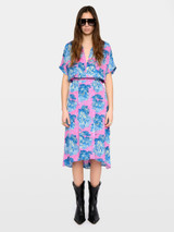 Womens Designer Midi Dress in Viscose with Jungle Print