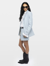 Womens Designer Tailored Shorts in Blue with Pockets