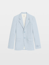 Designer Womens Blue Tailored Suit Jacket with Buttons and ZV Stitch