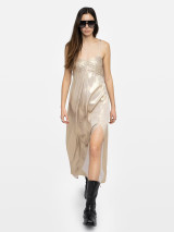 RIPPIE SATIN GOLD DRESS