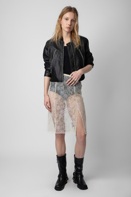 Women's Designer Off White Lace Midi Skirt