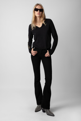 Women's Designer Black Cropped T-Shirt