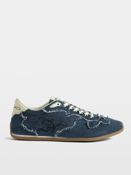 Womens Designer Blue Denim Trainer  with Western Detailing and ZV Stitching