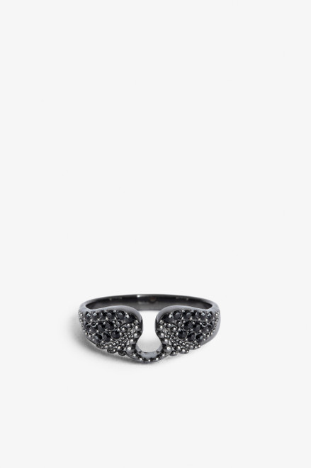 Women's Designer Gunmetal Wing Ring