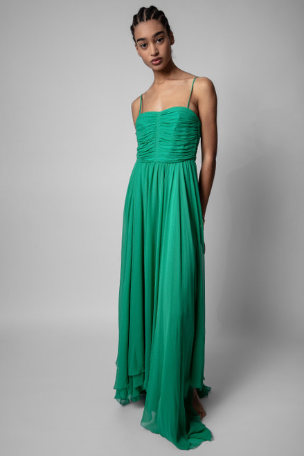 Zadig & Voltaire Womens Designer Green Maxi Dress