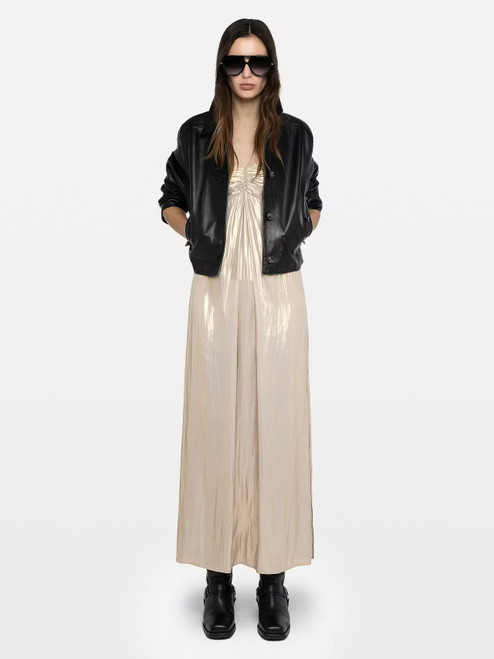 RIPPIE SATIN GOLD DRESS