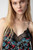 Women's Designer Black Floral Silk Camisole with Lace