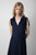 Zadig & Voltaire Womens Designer Blue Silk Midi Dress with Leopard Print