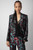 Zadig & Voltaire Womens Designer Black Tailored Blazer with Floral Jacquard