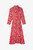 Zadig & Voltaire Womens Designer Maxi Dress in Red with Floral Print and Collar