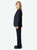 Womens Designer Navy Wool Tailored Suit Jacket with Pointed Collar