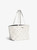 Womens Designer Large White Monogrammed Tote Bag with Long Strap and Wing Motif