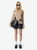 Womens Designer Cashmere High Neck Sweater in Oatmeal with Ribbed Edges and Rock Jacquard Intarsia