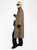 Womens Designer Long Coat with Leopard Print in Canvas