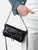 Rock Nano Mini Clutch Bag in Black Noir Leather with Quilted Effect and Double Chain