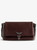 Womens Designer Iconic Handbag in Burgundy Grained Leather with Wing Detail and Chain