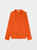 Womens Designer Japanese Satin Blouse in Tangerine Orange with V-Neck