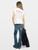 Womens Designer White Tee T-shirt with Round Collar and Heart Wing Motif