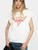 Womens Designer White Tee T-shirt with Round Collar and Heart Wing Motif