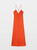 Womens Designer Tangerine Orange Maxi Dress in Japanese Satin
