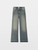 Womens Designer Wide Leg Sable Jeans in Washed Denim