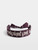 Womens Designer Burgundy Woven Bracelet with Voltaire Stitching
