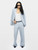 Womens Designer High Waisted Tailored Suit Pants in Blue