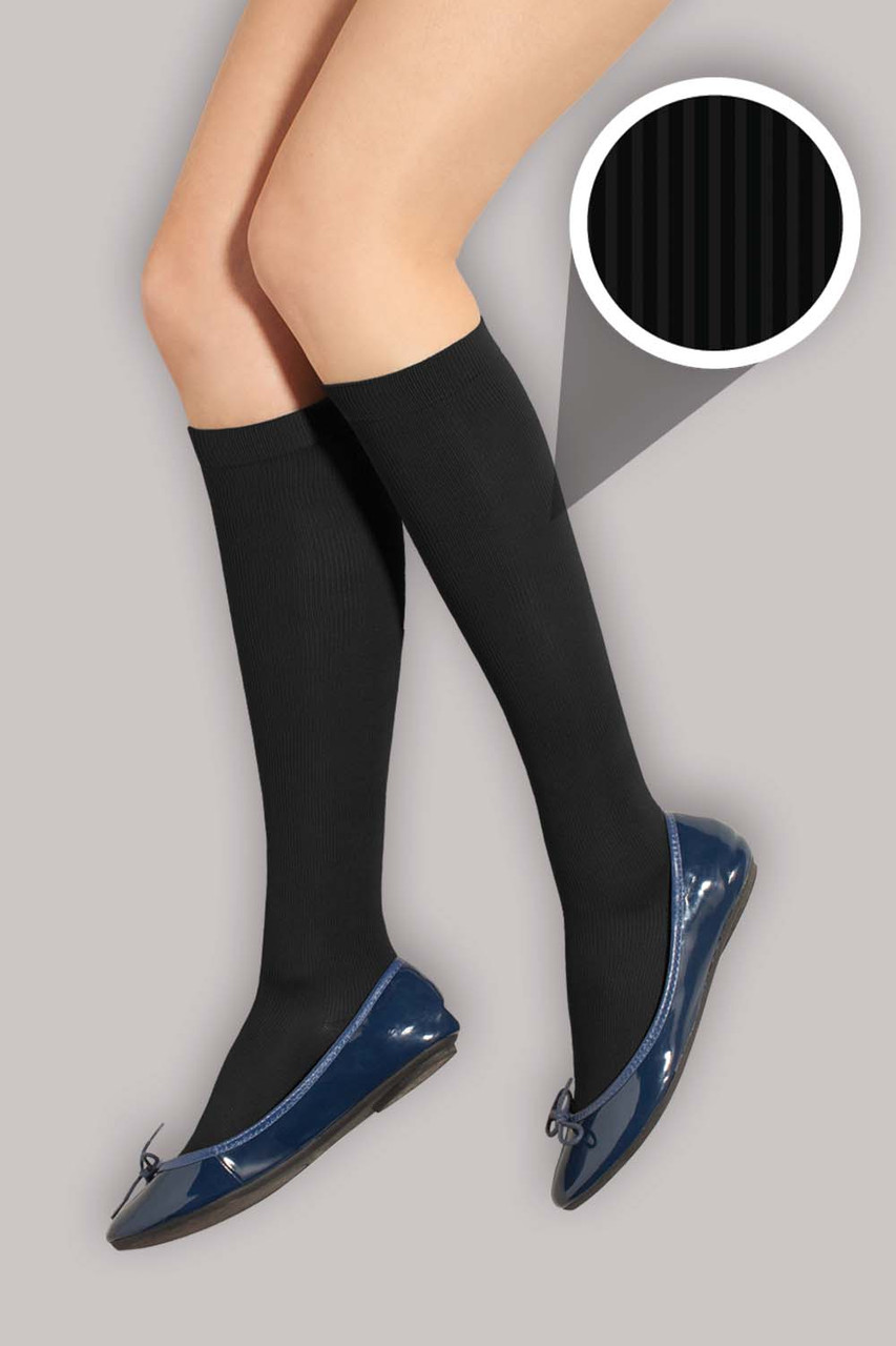 On The Go Women's Opaque Black Trouser Knee High Socks, 1 pack - Walmart.com