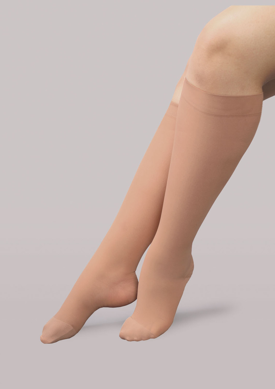 Generic (Black)S-XL Elastic Open Toe Knee High Stockings Calf