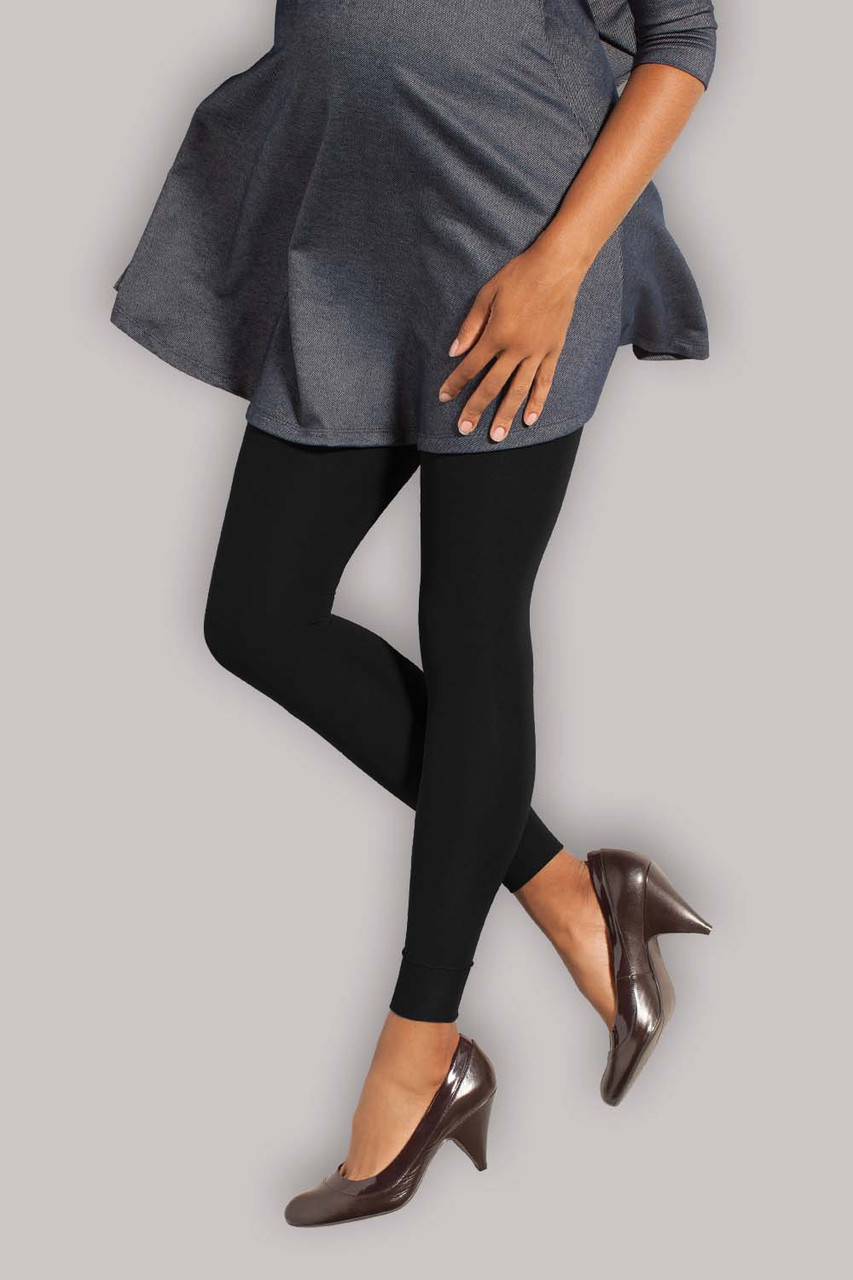 Black Maternity Winter Fleece Leggings