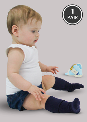 SmartKnit Seamless AFO Interface Socks for Infants Navy