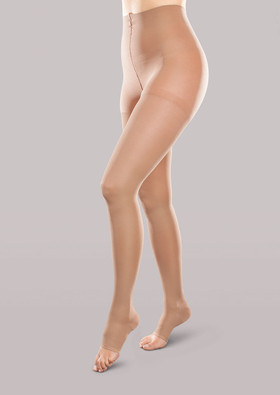 15-20mmHg Ease Mild Support Open-Toe Sand Waist Highs in [Sand]