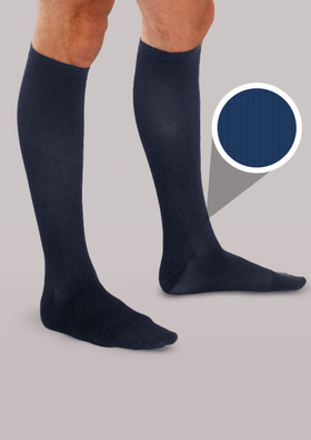Therafirm Men's Firm Support Ribbed Dress Socks in [Navy]