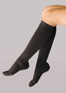 TherafirmLight Women's Light Support Diamond Trouser Socks in [Black]