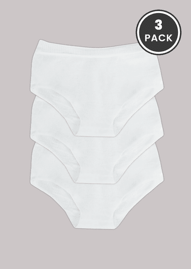 SmartKnitKIDS Girls Seamless Low Rise Boy Cut Style Undies 3 Pack, White in [White]