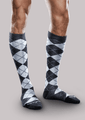 Core-Spun Mild Support Socks Slate Argyle