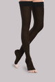 20-30mmHg Sheer Ease Women's Moderate Support Black Open-Toe Thigh High in [Black]