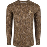 Drake Ol' Tom Performance Crew Camo Print Ls Mo Bottomland